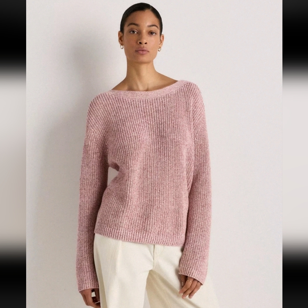 Quince Dusty Pink Rib Sweater